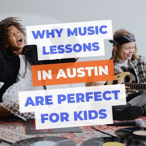 franklin music academy two kids experimenting with various music during a music lesson in Austin